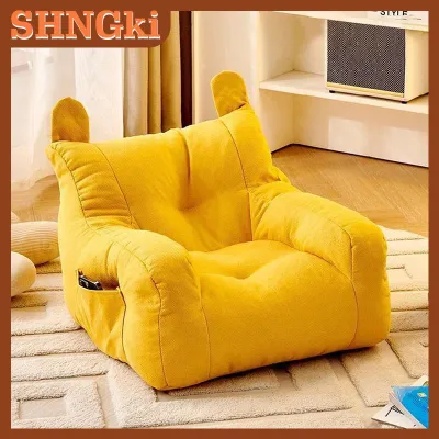 ❤❤❤Hot Sale SHNGki เก้าอี้โซฟาขนาดเล็กนุ่มสบายห้องนั่งเล่นตามหลักสรีรศาสตร์โซฟาขี้เกียจพร้อมกระเป๋าเก็บของเก้าอี้โซฟารูปหมีสำหรับเด็กสำหรับเด็กชายและเด็กหญิง