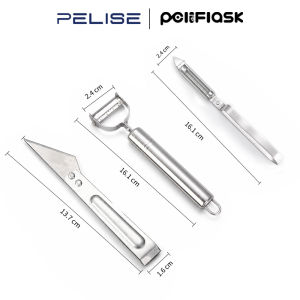 Pelise Stainless Steel 3-Piece Julienne and Vegetable Peeler Set with Ultra-Sharp Blades