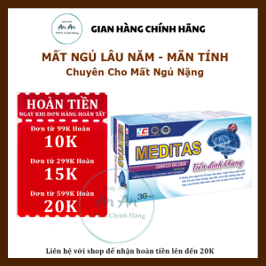 Viên uống TIỀN ĐÌNH KHANG MEDITAS Giảm tiền đình hiệu quả giúp ngủ ngon và sâu giấc hơn - Hộp 30v