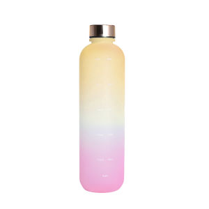 Hoomall Bình Nước Mờ 1000ML Có Vạch Thời Gian Cốc Nước Bằng Nhựa Có Nắp Bình Uống Nước Mờ Dung Tích Lớn Cho Phòng Tập Thể Dục Thể Thao Du Lịch Ngoài Trời Trường Học Đồ Uống Nước Làm Việc