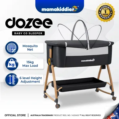 Mamakiddies Baby Co-Sleeper Bed เตียงนอนเด็กข้างเตียง พร้อมล้อเลื่อน Portable Bassinet สำหรับทารก