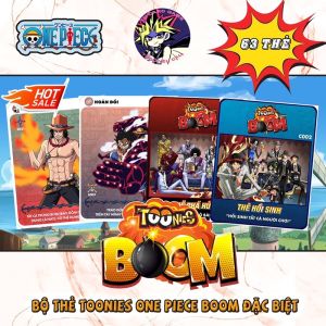 Bộ Thẻ Bài Toonies One Piece Boom Đặc Biệt 63 Thẻ (Kích thước Thẻ Toonies).