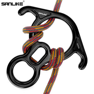 SANLIKE Aluminum Alloy 5000kg Large Figure 8 Word Rope Descender Belay Device Rappelling Ring Rock Climbing Rescue Gear