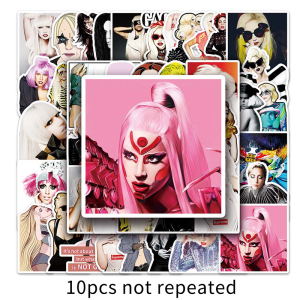 51PCS American Singer Actress Lady Gaga Superstar Waterproof Sticker DIY Laptop Decorative Sticker