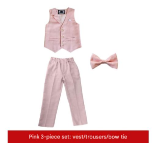 3PCS Formal Attire (Pants+ Clothes+ Bow tie) Kids Boys Suit Wedding Formal Outfit Kids OOTD