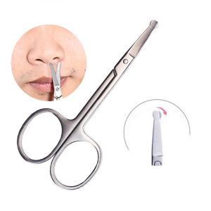 GUNTING ALAT CUKUR POTONG BULU HIDUNG JENGGOT ALIS BENANG KUMIS KECIL UJUNG TUMPUL BULAT STAINLESS STEEL BAJA