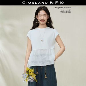 GIORDANO Women T-Shirt Warm Weather T-Shirt Moderate Thickness T-Shirt Slight Elasticity T-Shirt 18326704