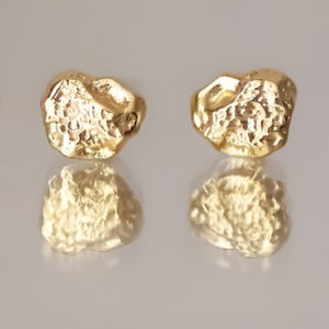 [Fortune And Wealth] Natural Pyrite Earrings The Source Of Energy Womens Fashion Small Jewelry Earrings Irregular Texture Handmade