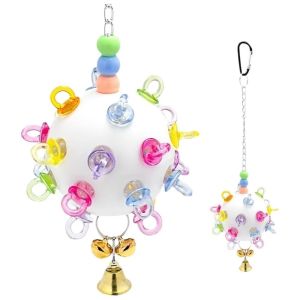 RANG Bell Parrot Chewing Toy Bite Resistant Detachable Bird Chew Ball  360 Degree Rotating Foraging Ball atiel