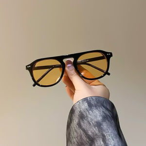 2021 New Fashion Korean Personality Ins Trend Black Frame Yellow Gray Sunglasses