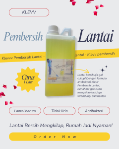 Klevv Lantai  1 liter– Sabun Pembersih Lantai Harum lemon Tahan Lama Bersih Maksimal Ekonomis