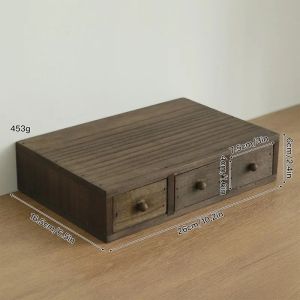 Sacesr Wooden Desktop Storage Drawers Heightening Shelf Storage Drawers ExquisiteStorage Cabinet Durable Home Organization 8N6Y2