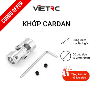 Khớp cardan 2 đốt các size từ 2mm tới 6mm tặng ốc và lục giác (khớp nối mềm trục cardan các đăng) tàu xe điều khiển từ xa