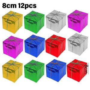 6/12PCS Mini Christmas Foam Gift Box Christmas Tree Pendant 4 /5 /6 /8CM Colorful Square Foam Box Christmas New Year Party Atmosphere Decoration