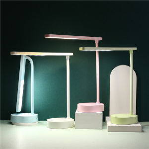 [Ready Stock] [Macaron L Shape Table Lamp] LED Dimming Table Lamp Wireless USB Rechargeable Eye Protection 3 Colour Light 360° Rotatable Adjustable Brightness Foldable Reading Lamp Dimmable Smart Touch Sensor Study Table Lamp Student Hostel Office Desktop
