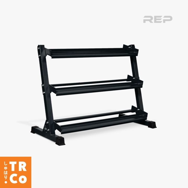 REP Dumbbell Rack. 3-Tier Dumbbell Storage Rack. Compatible with Hex ...