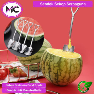 Sendok Buah Semangka Stainless Food Grade 2 pcs Sekop Makanan Kue Ice Cream Buah Buahan Kopi Serbaguna