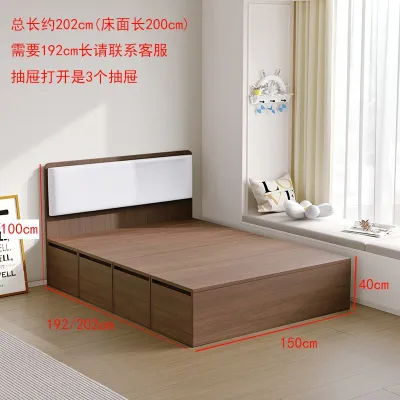 （Free installation）Japanese style tatami bed platform bed customized multifunctional storage bed storage combination