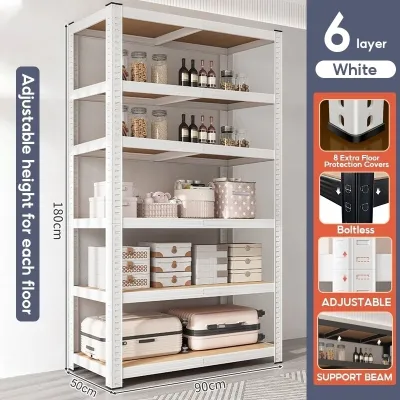 Modern Boltless Steel Rack Shelves Racks | 5 layer Steel Rack | Home Storage Shelves | Rack Organizer for Store Bearing 450KG|铁架 | 置物架