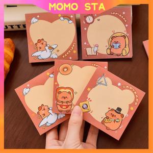MOMO 50Sheets Cute Capybara Non-Stick Note Random Memo Student Office Stationery Supplies