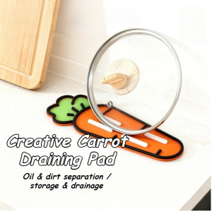 Creative Carrot-shaped Silicone Drain Pad Heat-resistant Anti-slip Mat For Kitchen Countertop & Sink
