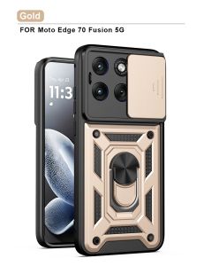 For Motorola Moto Edge 70 Fusion 5G Case  Ring Armor Slide Camera Lens Case For Moto Edge70 Fusion Stand Holder Cover