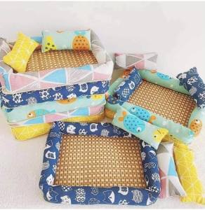 Rattan Pet Bed Cool Summer Bed Waterproof Dog Sleeping Bed Mat Washable Bed For Dog Cat Assorted