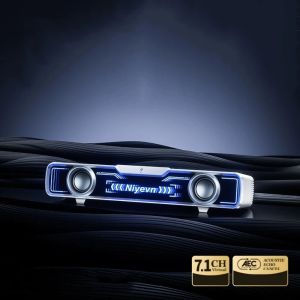 GEORG Đèn RGB Loa máy tính để bàn Độ trễ thấp Cung cấp năng lượng qua USB Thanh âm thanh bàn có dây  có micro Loa thanh âm Bluetooth Chơi game tại văn phòng nhà