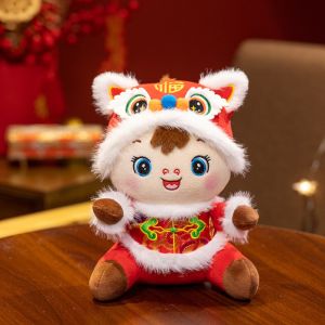 MMLUCK Cartoon Animal Horse Stuffed Toys Lucky 16/20/25cm Chinese Zodiac Horse Funny Red Pony Plush Doll Spring Festival