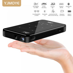 YJMOYE Portable LED Projector DLP Digital P09-ll Mini 4K1080P Bluetooth Smart WiFi Wireless Charged Projectors for Home or Outdoor Theater Entertainment