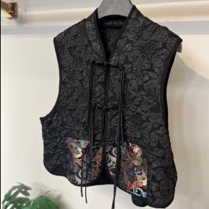 【Ship in 24H】New Chinese style fashionable embroidered jacquard retro Chinese vest is not attractive新中式气质时尚刺绣提花复古国马甲不挑人