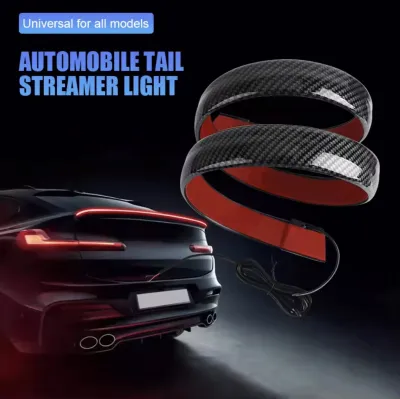 LED Spoilers Car Brake Lights Strip Carbon Rear Wing Lips Kit 1.2M Rear Spoiler Turn Signal Lights Car Exterior