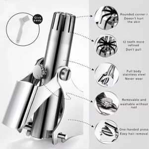 FH Nose Hair Trimmer Stainless / Alat Potong Bulu Hidung Otomatis / Alat Cukur Bulu Hidung Otomatis Putar / Alat Gunting Bulu Hidung