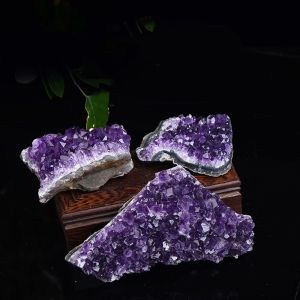 STARKEEPER Natural Raw Purple Crafts Home Decoration Quartz Healing Stones Crystal Cluster Amethyst