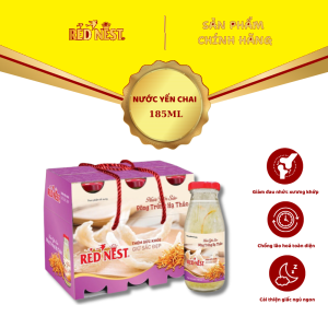 Nước yến sào chai 185ml đông trùng hạ thảo xách 6 REDNEST