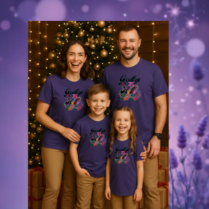 TREND TEAL COLOR OF THE YEAR 2026 FAMILY SHIRT WITH SUBLIMATION PRINT