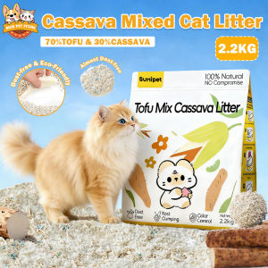 Cassava Cat Litter 2.2KG/7L Premium Tofu Cat Litter Clumps Fast Strong Odor Control & Dust-Free