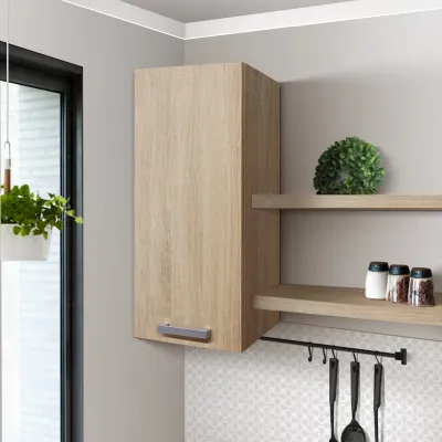 Kitchen Set Atas / Rak / Kabinet / Lemari Dapur Kayu Minimalis Modern Coklat Muda Murah - Denver