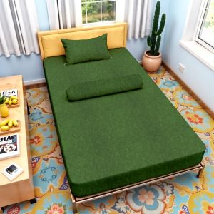 Barkaila - Sprei Set Motif Polos Emboss Ukuran 90x200cm Mewah Dan Elegan