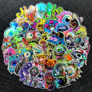 Horror Monster Rainbow Motorcycle Bike Decals Moto Body Helmet Top Box Vinyl Sticker Accessories SET