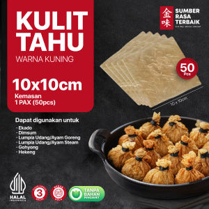 KULIT TAHU TAWAR KUNING UK 10x10 HALAL | ISI 50PCS GOOD QUALITY COCOK UNTUK DIMSUM