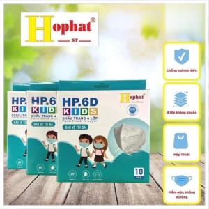 Khẩu Trang Trẻ Em Hophat HP.6D Kids – Combo 5 Hộp 10 cái/hộp – 4 Lớp Kháng Khuẩn Chống Bụi Mịn 99%