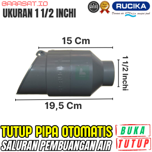 Tutup Pipa Cegah Serangga Anti Hewan Masuk Katup Otomatis Selokan Pembuangan Air Rucika Original