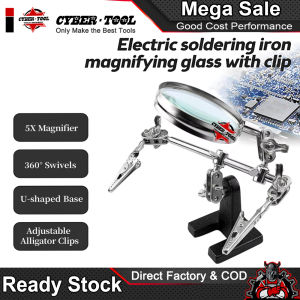 Third Hand Soldering Iron Stand Helping Clamp Vise Clip Magnifying Glass Tool
