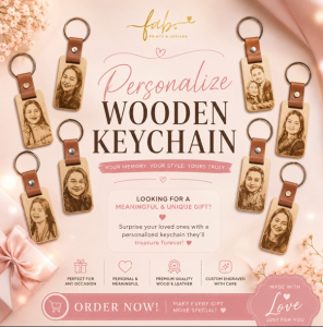 Personalized Wooden Keychain | Custom Engraved Souvenir | Wedding • Baptism • Birthday • Giveaway