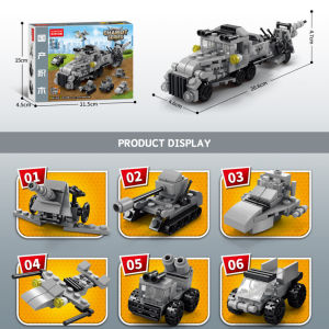 Building Blocks 6 in 1 Blok Pembinaan Lele Brother Train Police Army Warship Swot Battlefield Bricks for Boys Mainan Kanak 6合1积木