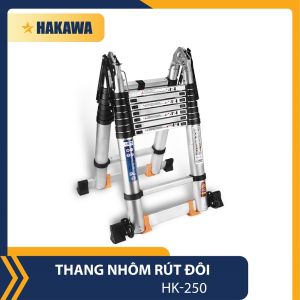 THANG NHÔM RÚT ĐÔI CHỮ A XẾP GỌN CAO CẤP HAKAWA HK-250 (5M ) - HÀNG CHÍNH HÃNG - BẢO HÀNH 2 NĂM