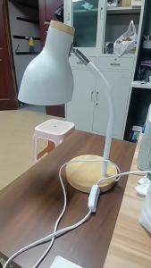 SXH  Nordic Modern Minimalist Wooden Table Lamp Bedroom Bedside Lamp Creative Desk Reading Eye Protection Macaron Flexible Tube Table Lamp