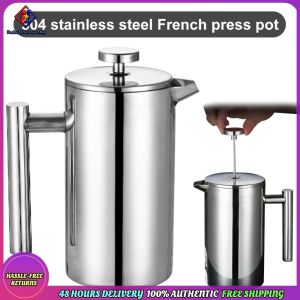 Vodool Stainless Steel French Press Coffee Maker 12/27/34oz Insulated Coffee Maker Double Wall Camping Coffee Maker for Camping