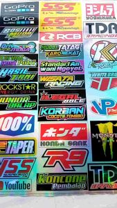 Stiker Pack Sponsor Racing Hologram Stiker Motor Satu Paket Isi Banyak